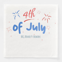 Minimalistische Fireworks mit Text vom 4. Juli