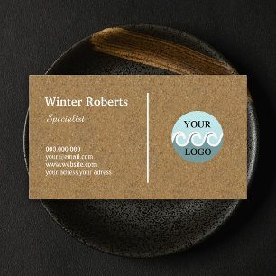 Minimalistische Firmenkarte aus Kraftkornholz Visitenkarte