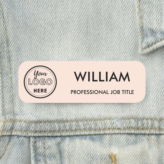 Minimalistische Firmenlogos Rosa Mitarbeiter Namensschild (Von Creator hochgeladen)