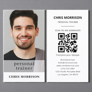 Minimalistische Fitness QR Code Personal Trainer F Visitenkarte