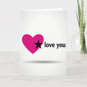 Minimalistische flache Herzstern Liebste Karte