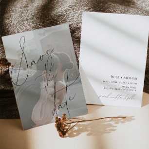 Minimalistische flache Save-the-Date-Karte mit Skr Einladung