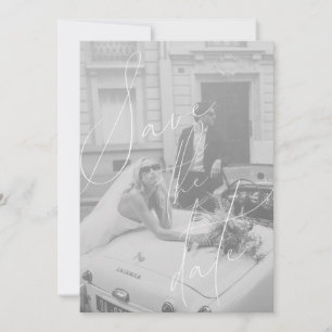 Minimalistische flache Save-the-Date-Karte mit Skr Einladung