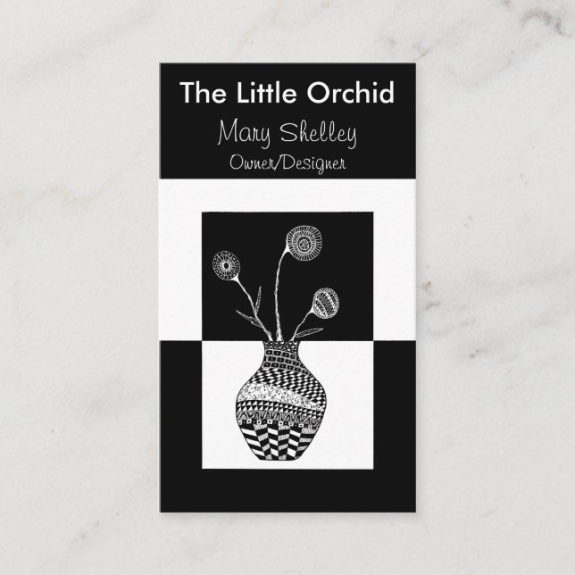 Minimalistische florale Blume in einer Vase Visitenkarte (Vorderseite)