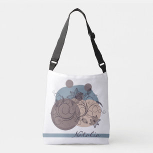 Minimalistische, florale Crossbody-Totbeutel Tragetaschen Mit Langen Trägern
