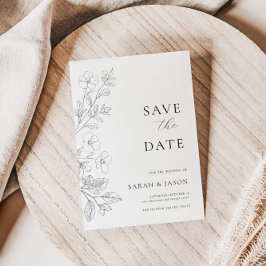 Minimalistische florale flache Save The Date Karte