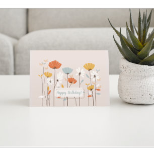 Minimalistische florale Geburtstagswünsche Postkarte