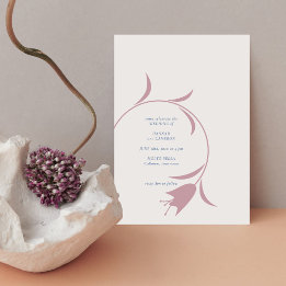Minimalistische Florale Hochzeit | Mauve & Staubbl Einladung