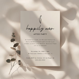 Minimalistische florale Hochzeits-Elopement-Rezept Einladung
