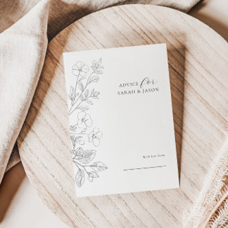 Minimalistische Florale Hochzeitsratkarte