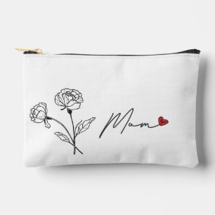 Minimalistische Florale Kosmetiktasche für Mama al Zubehörtasche