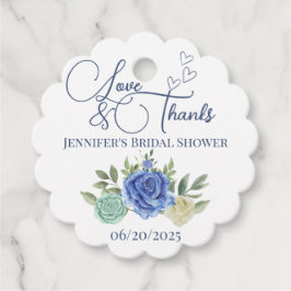 Minimalistische florale Liebe und dank Bridal Geschenkanhänger