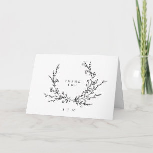 Minimalistische Florale Line Art Hochzeits-Karte g Dankeskarte
