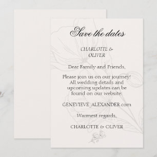 Minimalistische Florale Line-Art Save-The-Date-Vor Save The Date