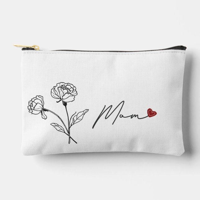 Minimalistische florale Mama Kosmetische Beutel Ge (Vorderseite)