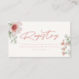 Minimalistische Florale Registrierungs-QR-Code-Bra Begleitkarte