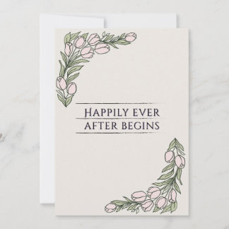 Minimalistische florale rustikale Hochzeits-Einlad Einladung