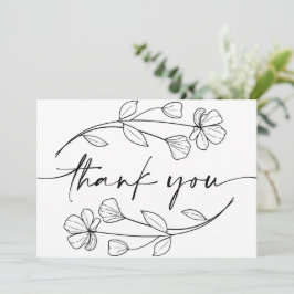 Minimalistische florale wunderliche Hochzeit Dankeskarte