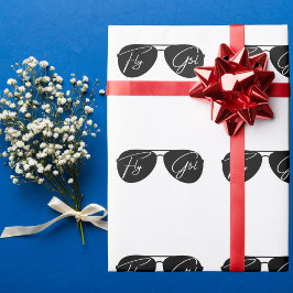 Minimalistische Fly Girl Typografie, Aviator-Sonne Geschenkpapier