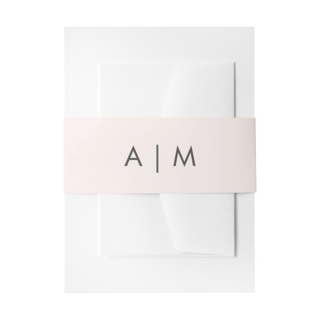 Minimalistische Foliage | Blush Pink Wedgram Einladungsbanderole (Vorderseite Beispiel)