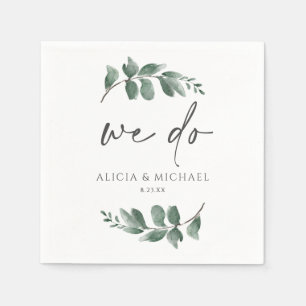 Minimalistische Foliage Handwriting Wedding Serviette