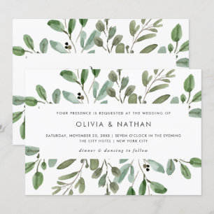 Minimalistische Foliage  Hochzeit Einladung
