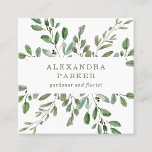 Minimalistische Foliage Quadratische Visitenkarte