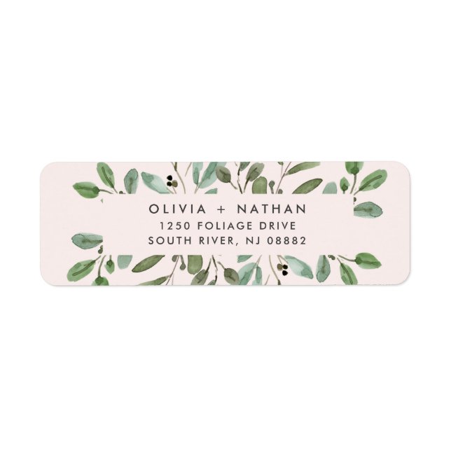 Minimalistische Foliage | Rosa Hochzeit (Vorne)