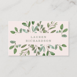 Minimalistische Foliage Rosa Visitenkarte