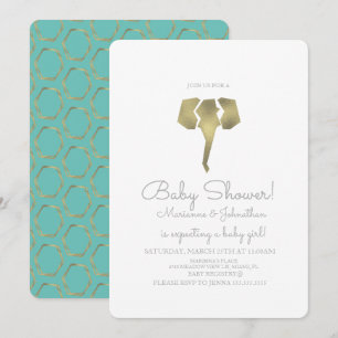 Minimalistische Folie Boho Elefant Baby Shower Einladung
