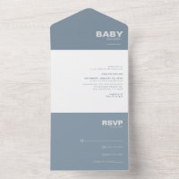 Minimalistische formale Blue Baby Dusche