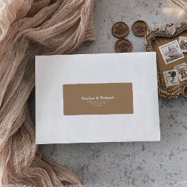 Minimalistische formelle Braun-Hochzeit Adressaufkleber