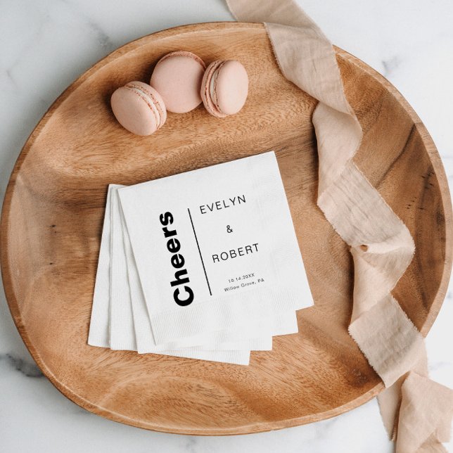 Minimalistische formelle Hochzeitsjubeln Serviette (Von Creator hochgeladen)