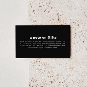 Minimalistische formelle Schwarze Hochzeit wünsche Begleitkarte