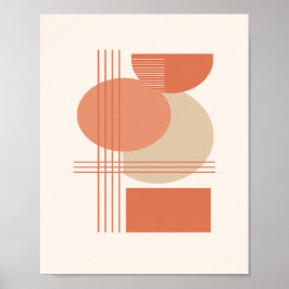 Minimalistische Formen auf weichem cremefarbenem H Poster