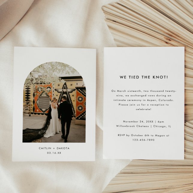 Minimalistische Foto Arch Elopement Wedding Party Einladung (Von Creator hochgeladen)