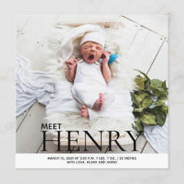 Minimalistische Foto-Collage Geburtsankündigung Einladung