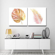 Minimalistische Foto-Fliesen in Rosa und Gold