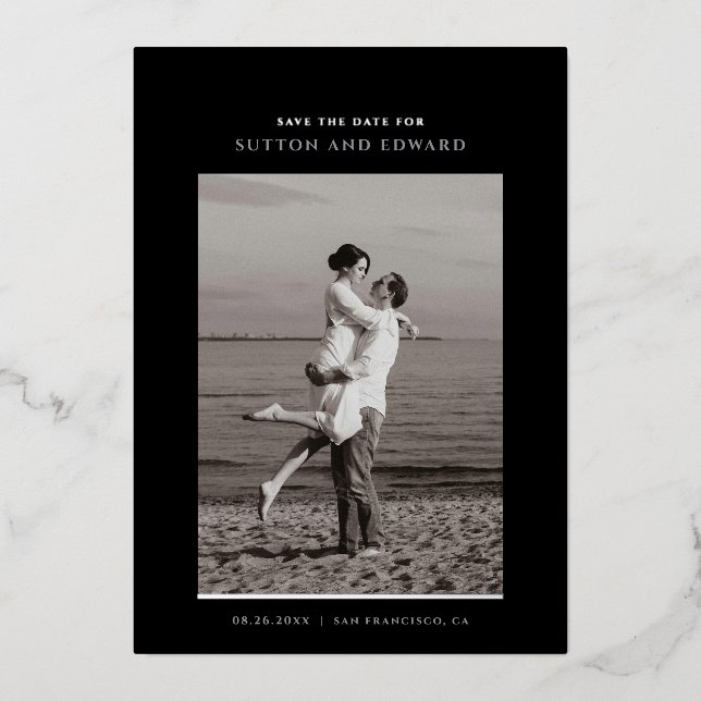 Minimalistische Foto-Folie für einfachen Single Folieneinladung (Vorderseite)