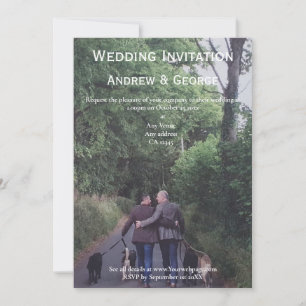 Minimalistische Foto Gay LGBTQ Hochzeit Einladung