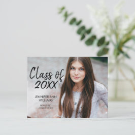 Minimalistische Foto Graduierungspartei Postkarte