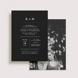 Minimalistische Foto-Hochzeit Einladung