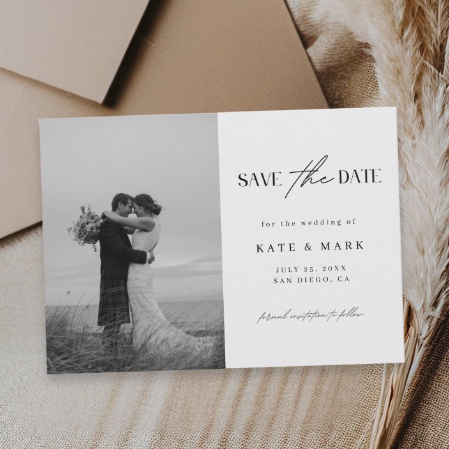 Minimalistische Foto-Hochzeit Save The Date (Von Creator hochgeladen)