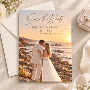 Minimalistische Foto-Hochzeit Save The Date
