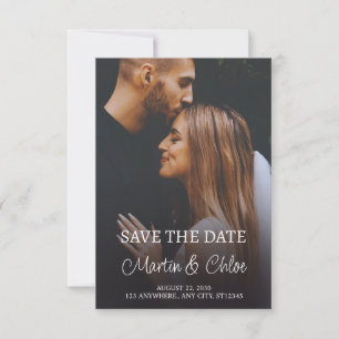 Minimalistische Foto-Hochzeitseinladung zum Vormer Save The Date
