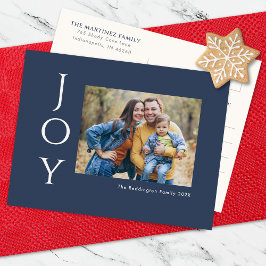 Minimalistische Foto Joy Feiertagspostkarte