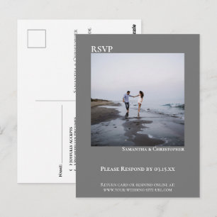 Minimalistische Foto-Moderne Einfache Graue Hochze Postkarte