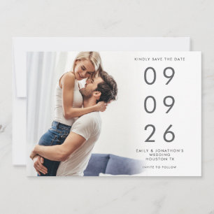Minimalistische Foto-Overlay-Hochzeit Save The Date