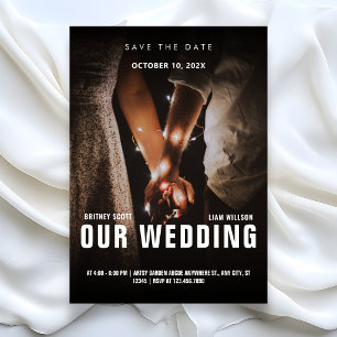 Minimalistische Foto-Romance-Hochzeit Save The Date
