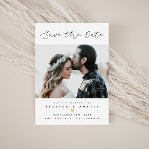Minimalistische Foto-Save-the-Date-Karte Schwarz Save The Date